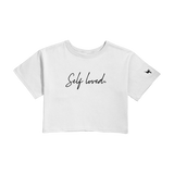 Self Loved White Crop T-Shirt